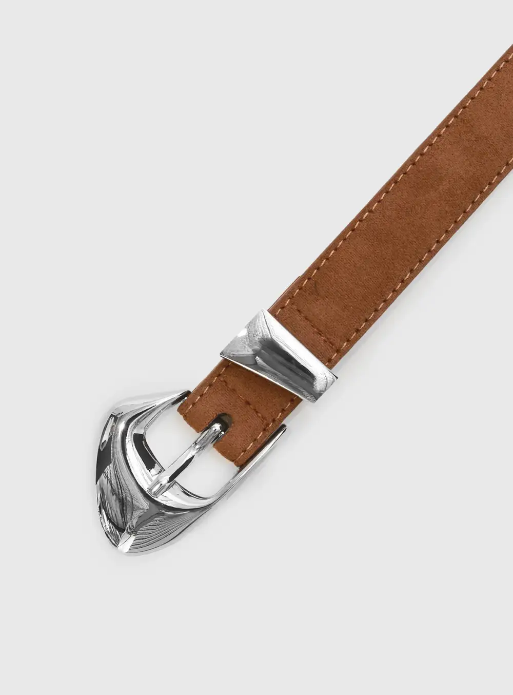 Buckle Faux Leather Cleanline Belt