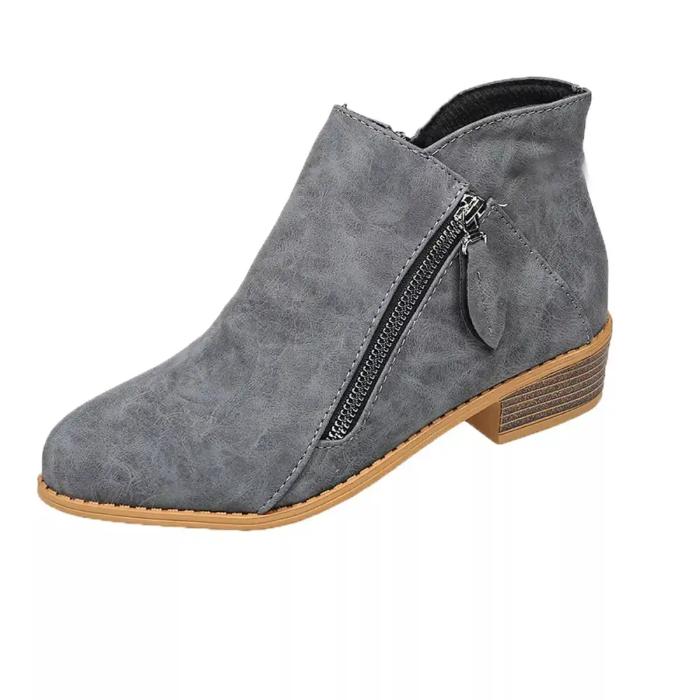 Side-Zip Block Heel Boots
