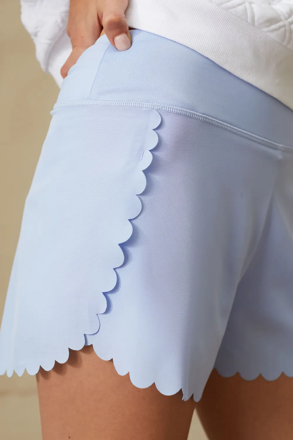 Light Blue Scallop Marisa Tennis Shorts