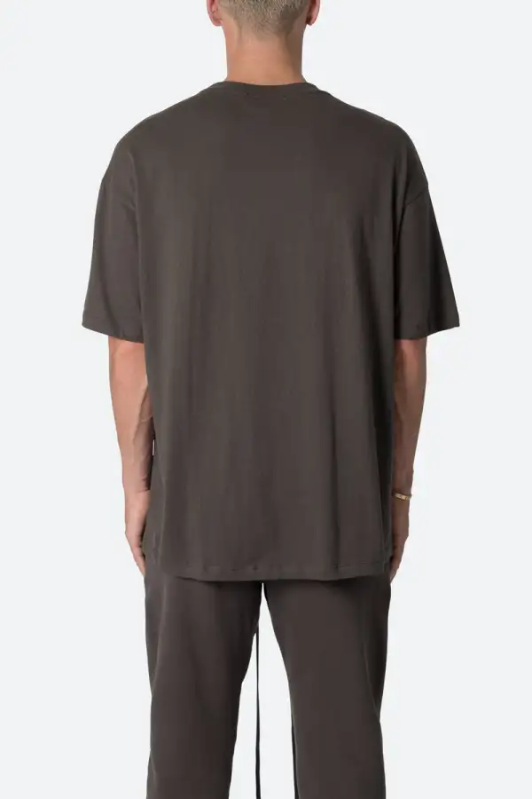 BROWN OVERSIZED CREW NECK T-SHIRT