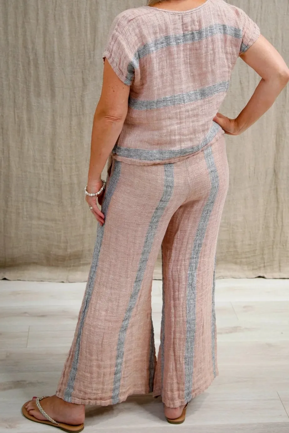 Alessa Wide Leg Pants Stripe