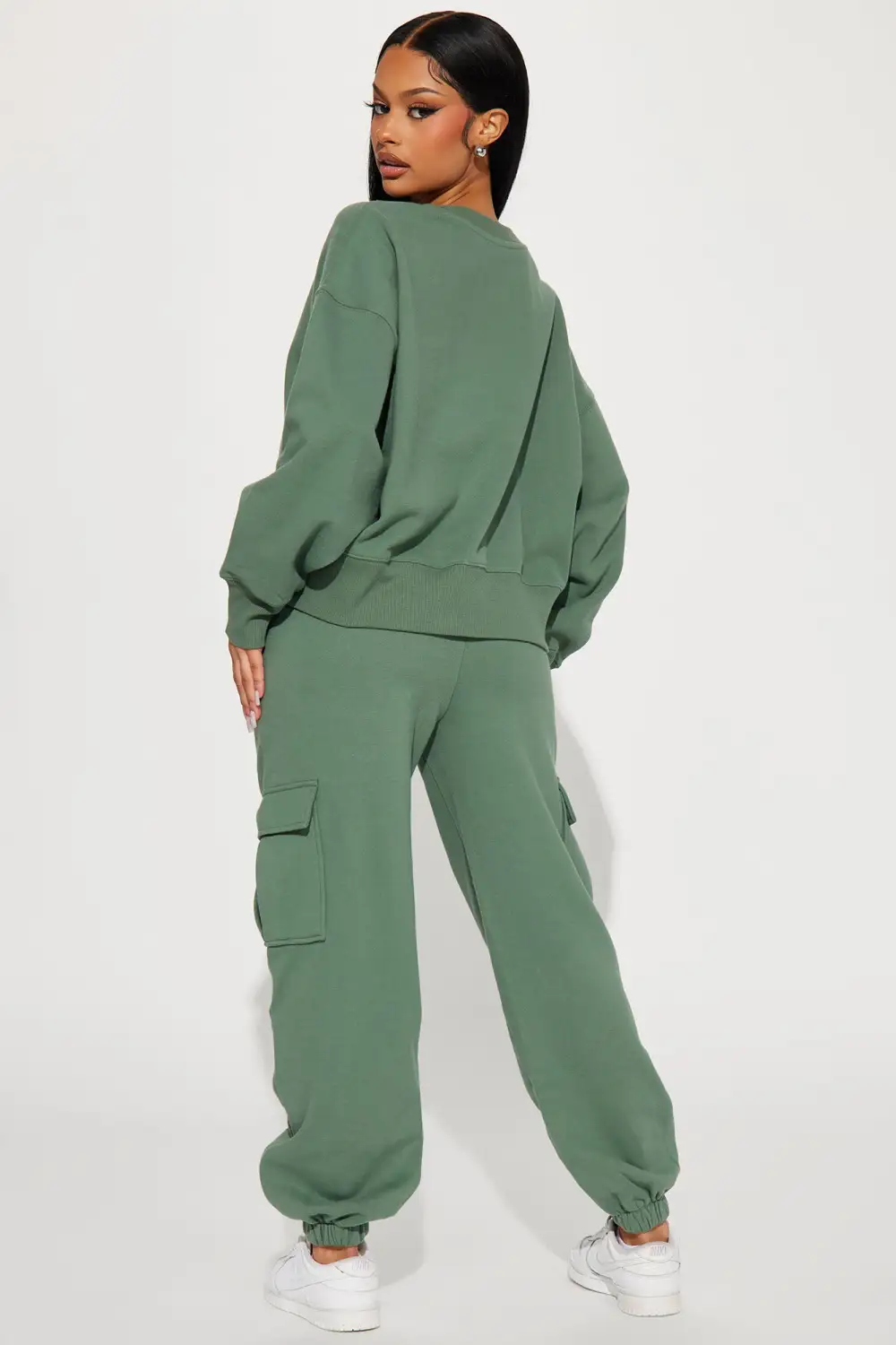 Follow Me Around Sweatsuit - Sage