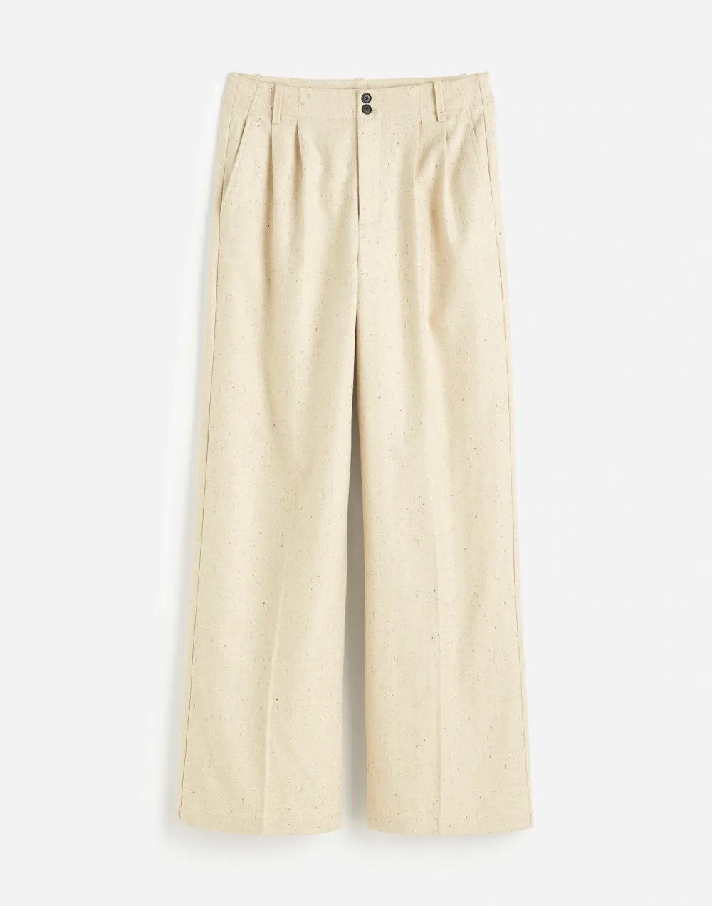 Wide-Leg Pant in Herringbone Fabric