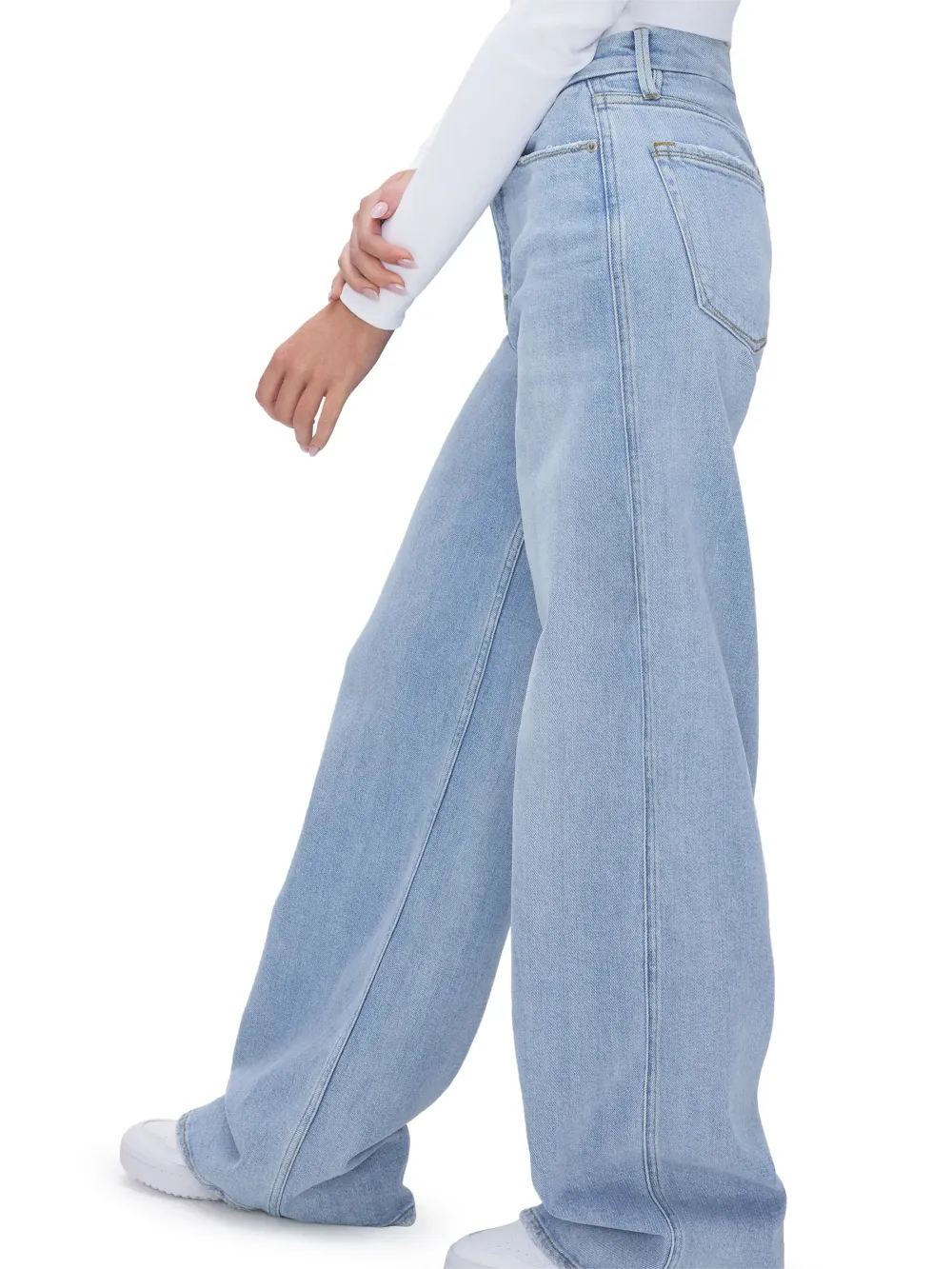 High Rise Patchwork Straight Leg Jeans