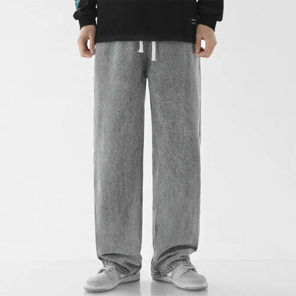 Relaxed Denim Wide Leg Pants