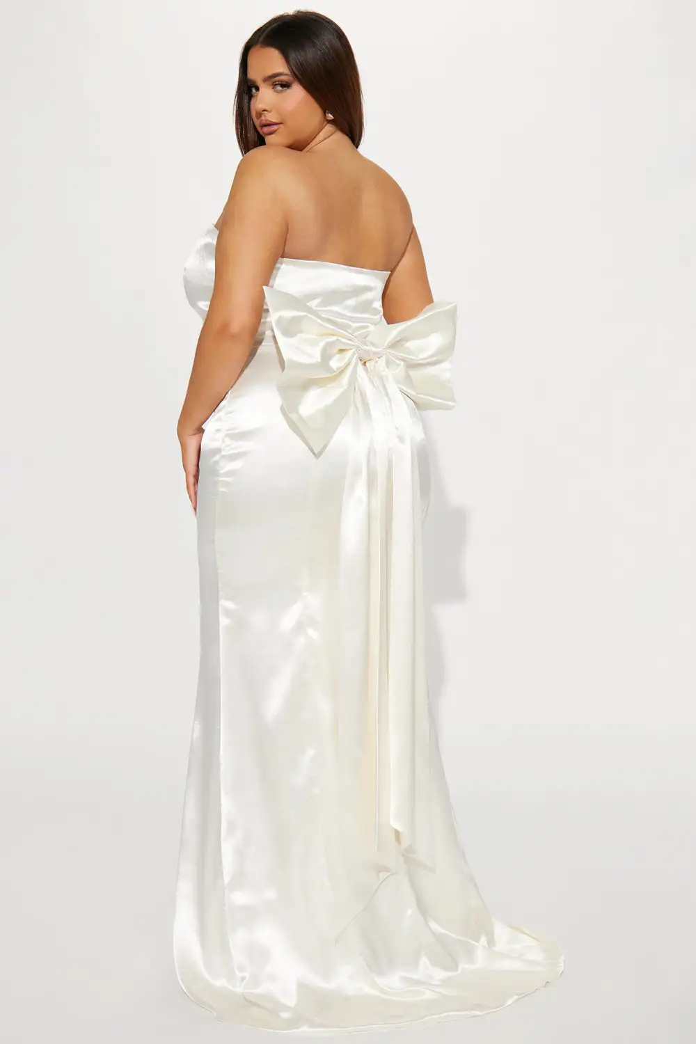 Janet Satin Maxi Dress - White