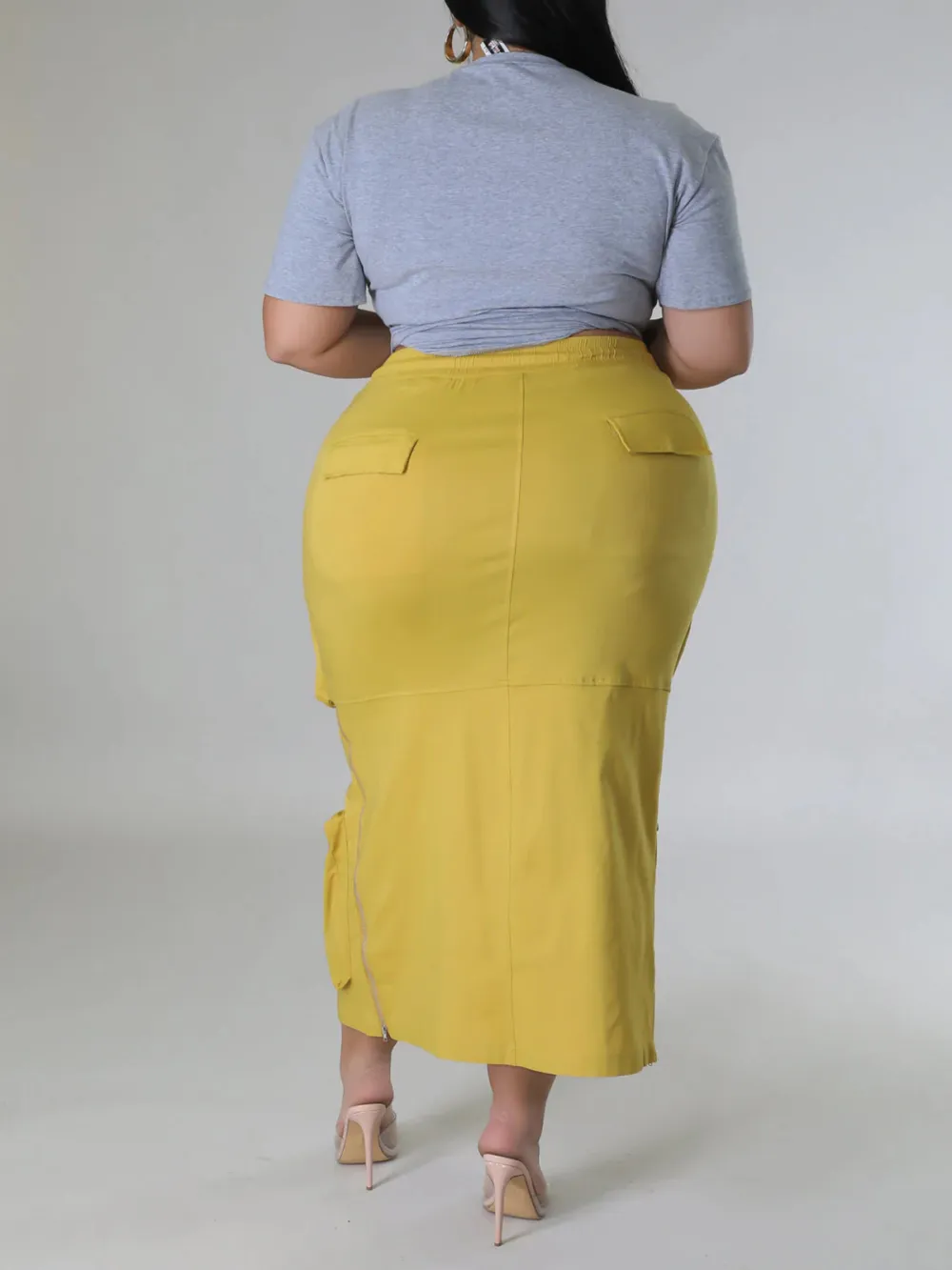 Plus-Size Fashion Women'S Cargo Style Skirt