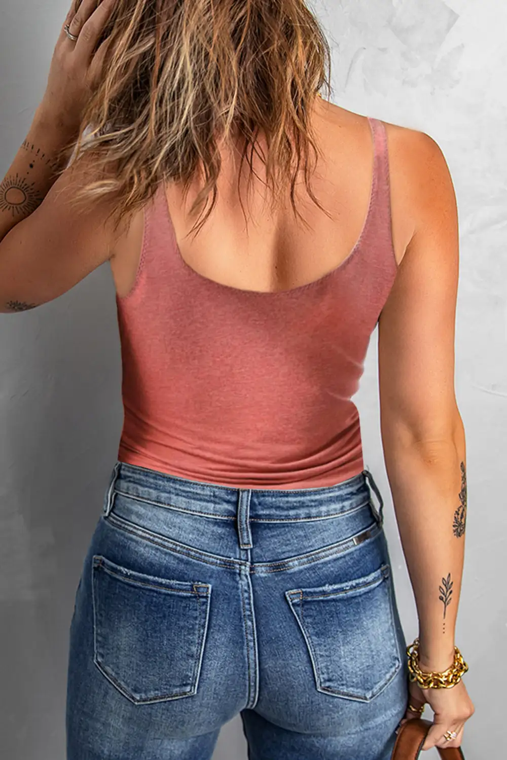 Lace Up Ruched Tank Top