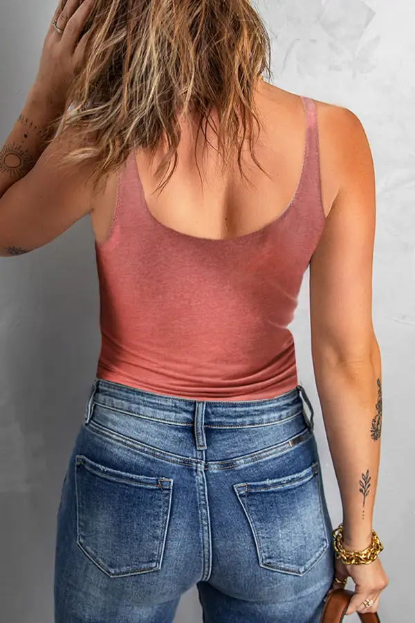 Lace Up Ruched Tank Top