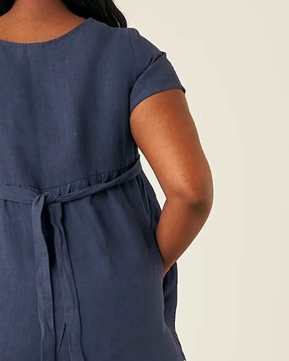 NAVY LINEN JUMPSUIT