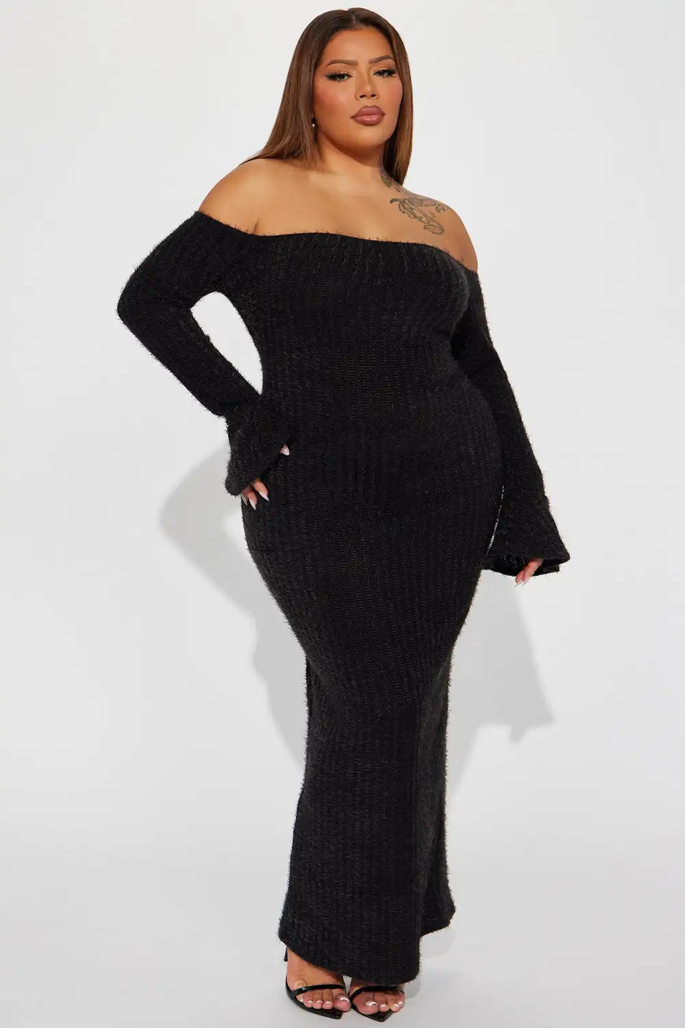 Mile High Sweater Maxi Dress - Black