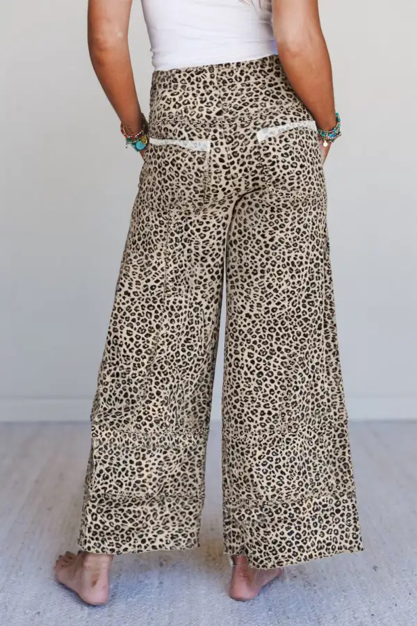 Animal Wide Leg Knit Pants