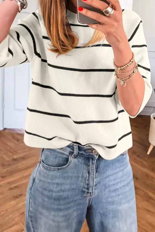 Striped Ribbed Sweater