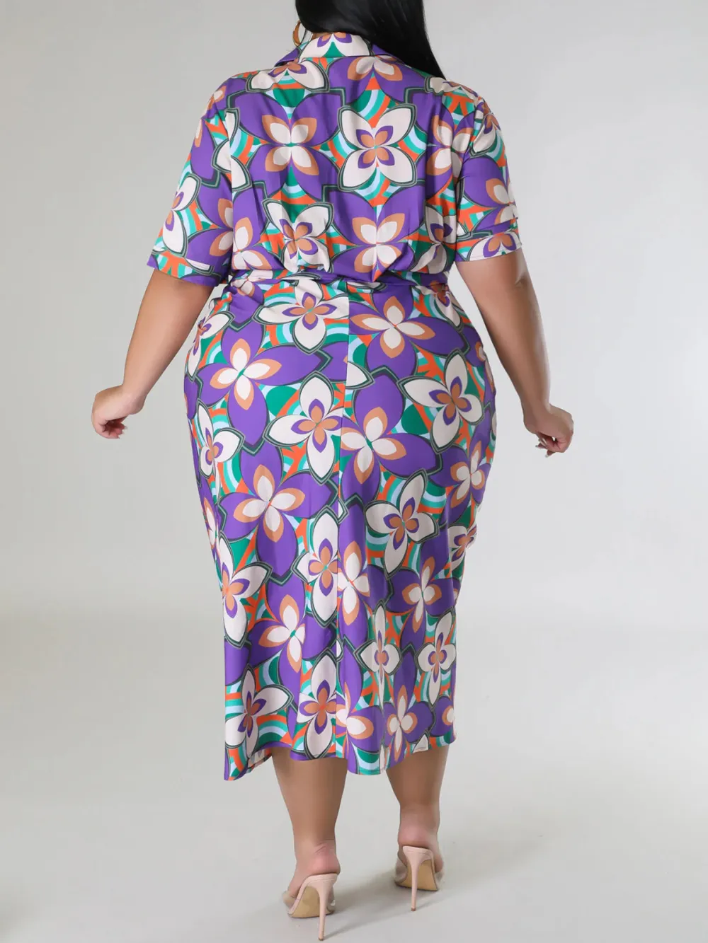 Plus-Size Fashion Women'S Floral Print Dress