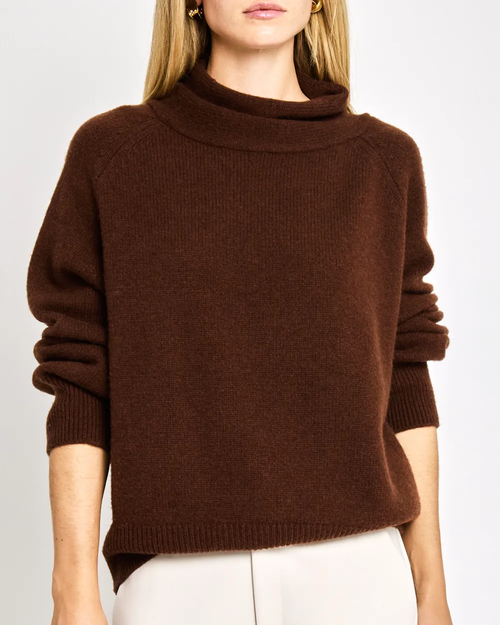 Coffee Chunky Turtleneck Knit Sweater