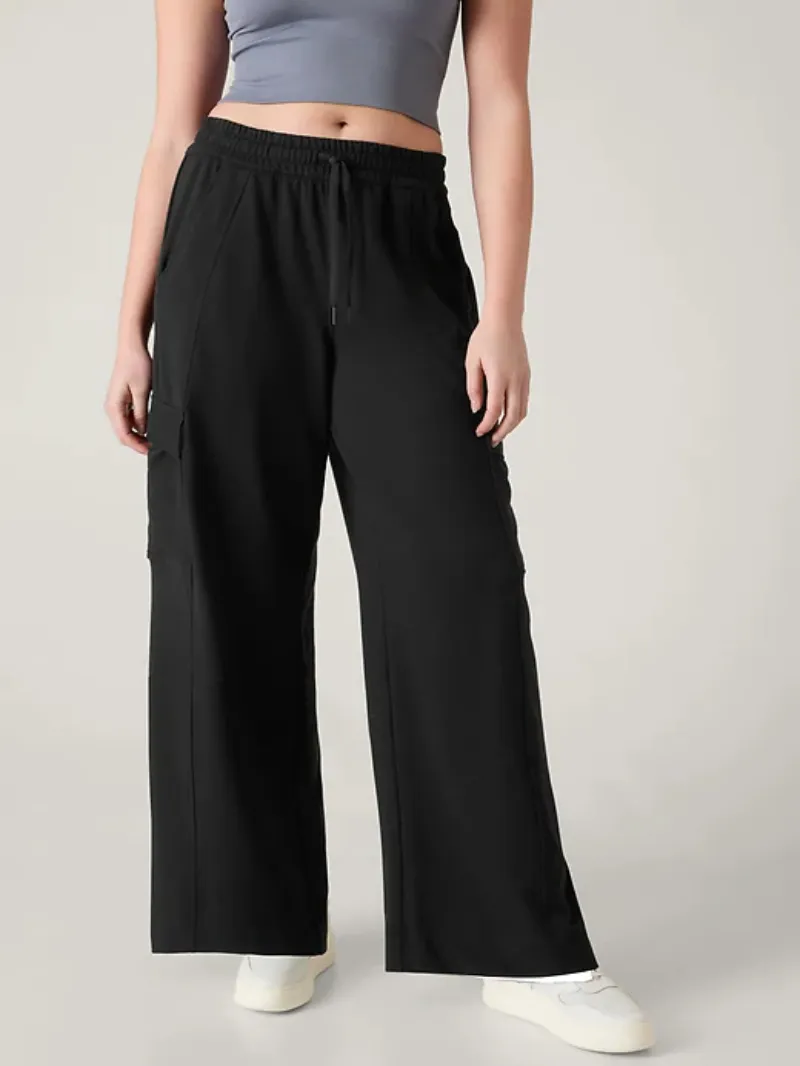 RETROTERRY WIDE LEG CARGO PANT