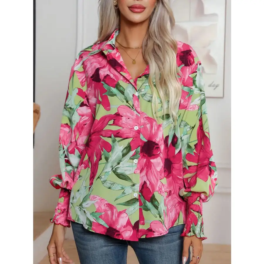 Lightweight Button Up Print Button Up Shirt