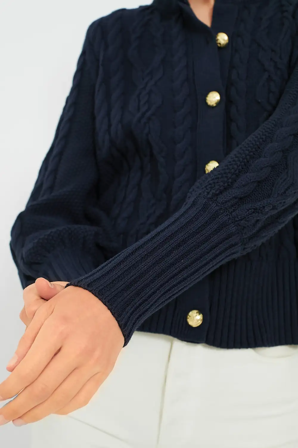 Navy Cotton Colette Cardigan