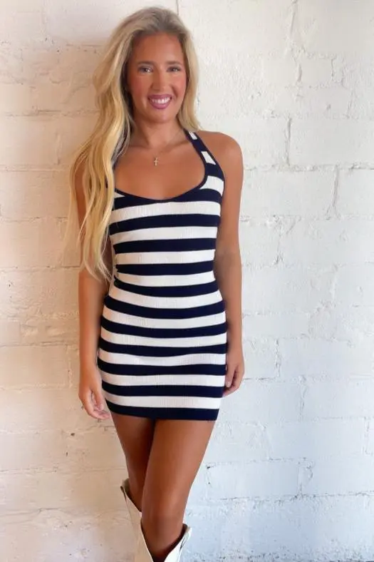 Nautical Stripe Mini Dress