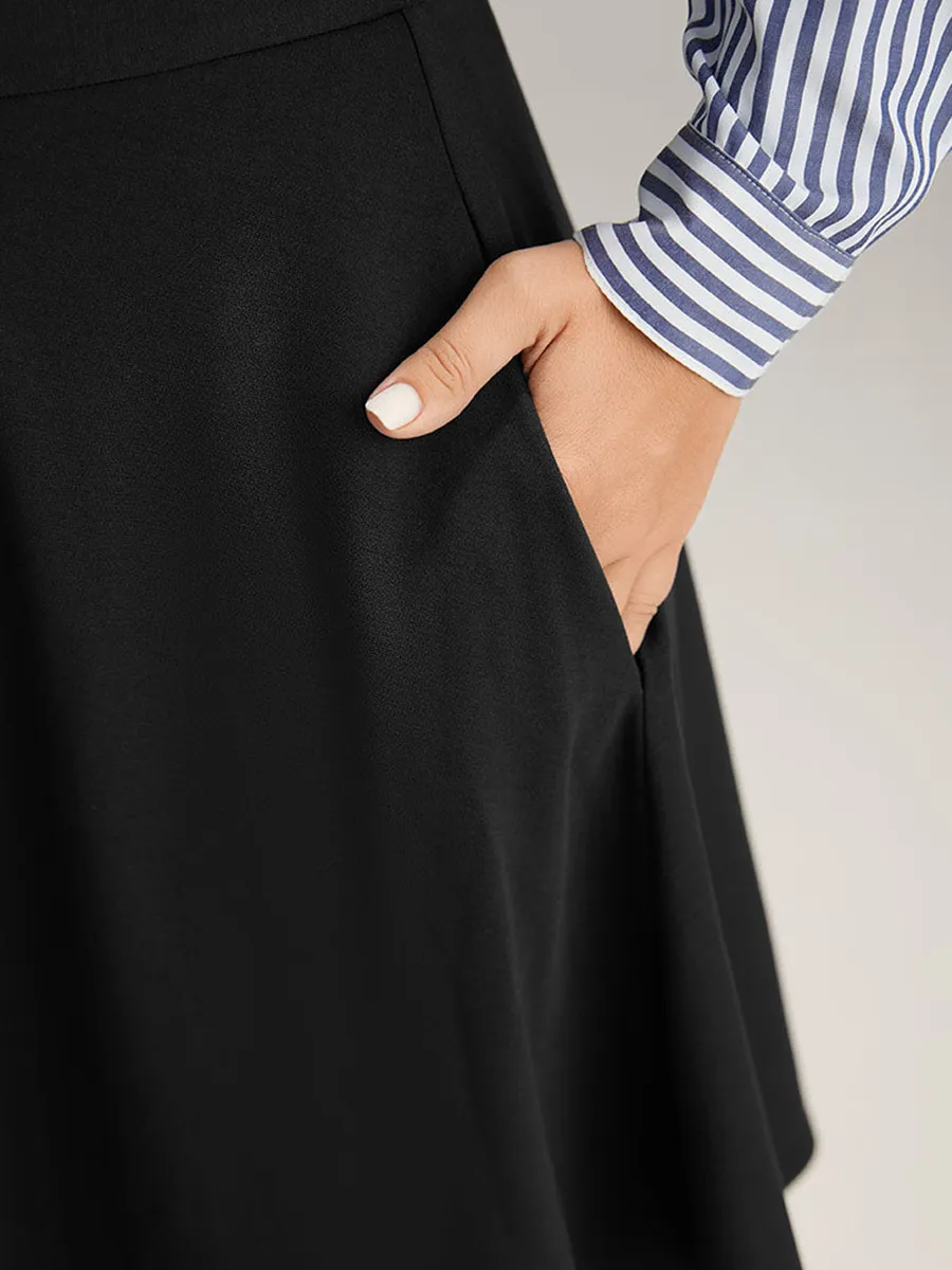 Black Elegant Umbrella Skirt Half Skirt