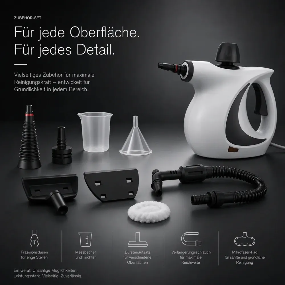 High-Temperature High-Pressure Steam Cleaner, Household Multi-Function Handheld Cleaning Machine, 12-Piece Set