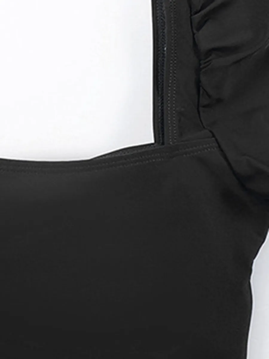 Elastic Hot Spring Resort One Piece Swimsuit