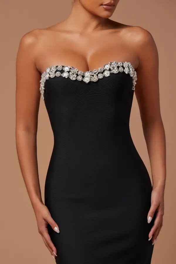 Enchanted Woman Bandage Maxi Dress - Black