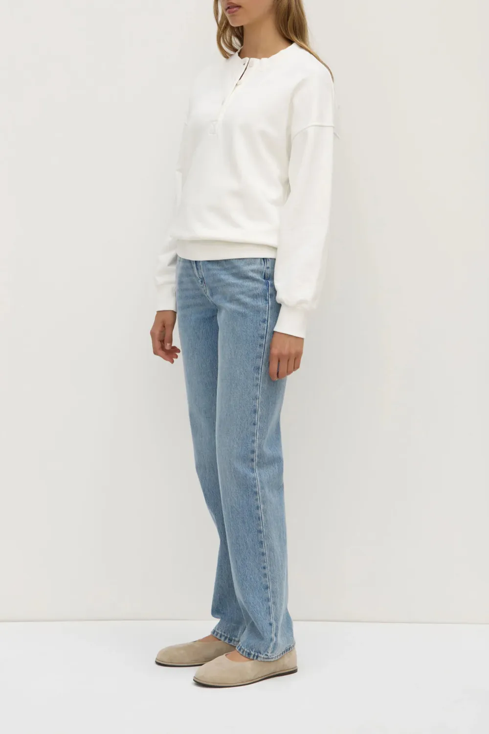Front Button Style Round Neck T-Shirt