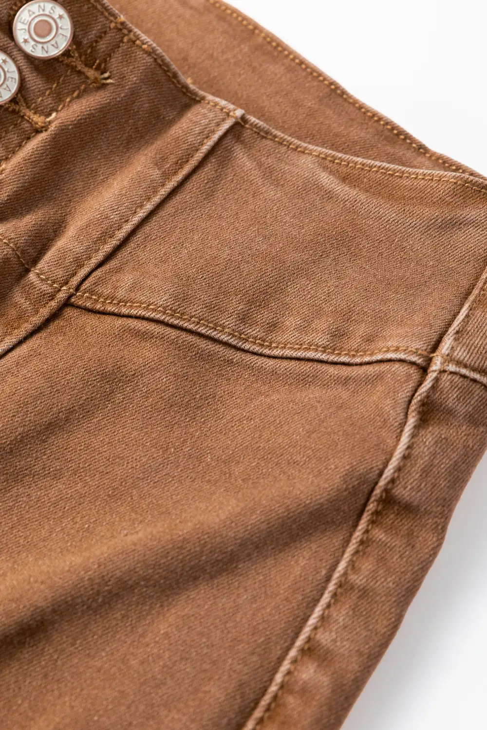 Button Fly Seamed Raw Hem Flare Jeans