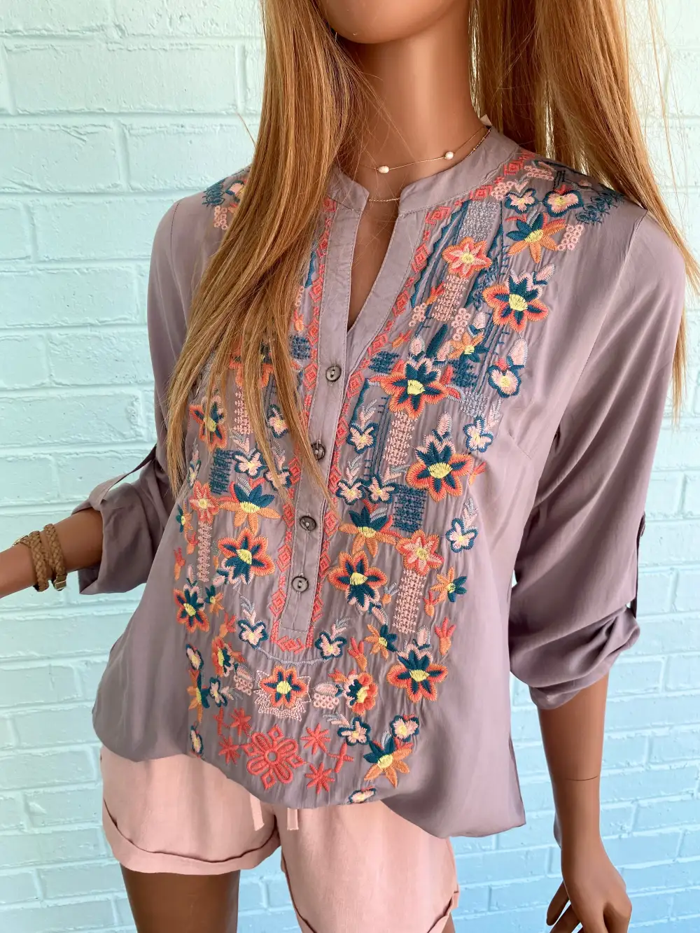 Relaxed Embroidered Tunic