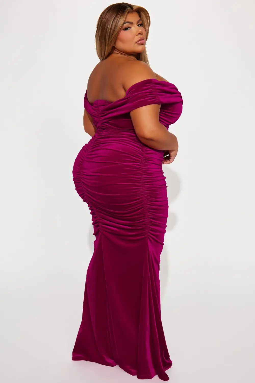 Karissa Velvet Maxi Dress - Fuchsia