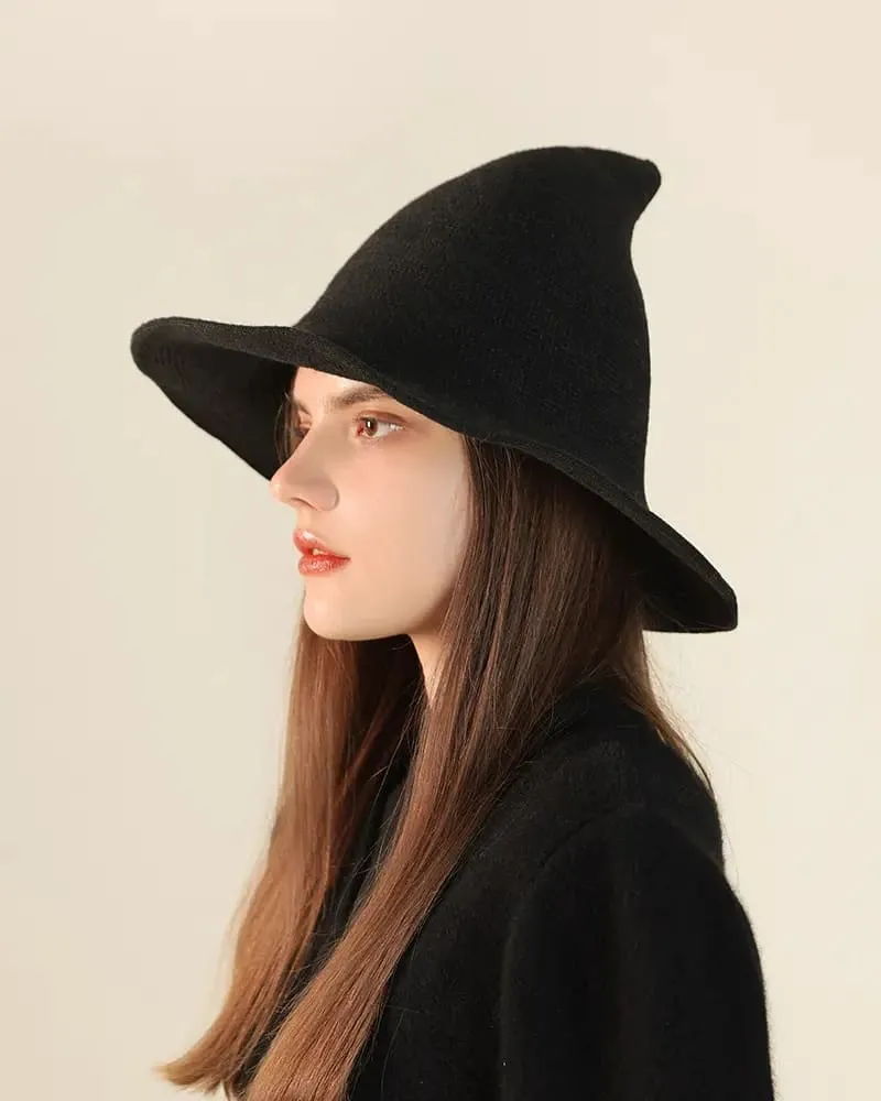 Women's Comfortable Knit Pointed Hat - Large Brim Halloween Party Props(22.04