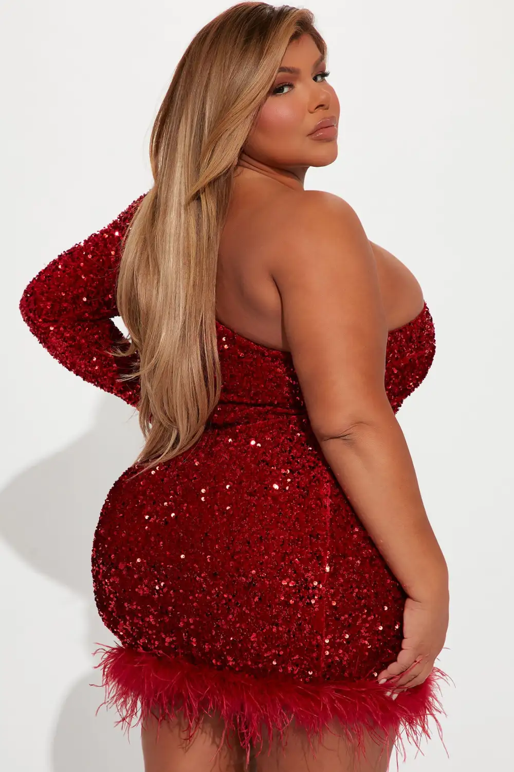 Giada Sequin Mini Dress - Red