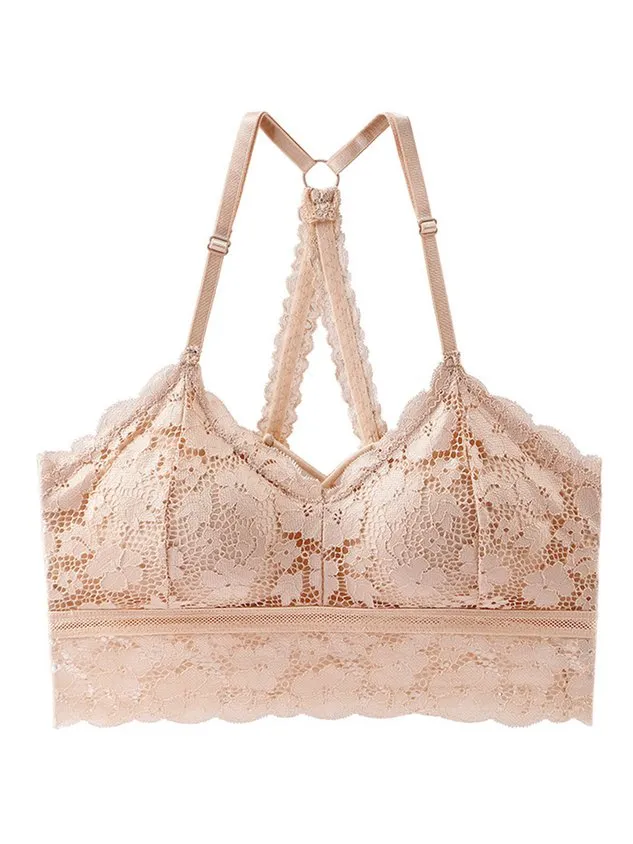 Sexy Lace V Neck Lace Beautiful Back Bra & Bralette