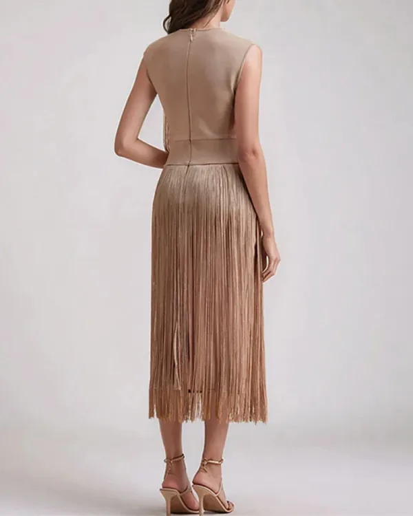 Easy Fit Midi Layered Look Dress