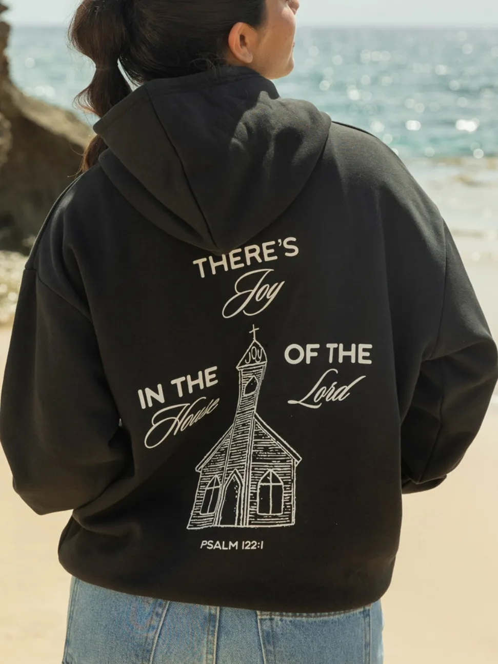 Women's Church Graphic Print Hooded Long-Sleeve Sweatshirt