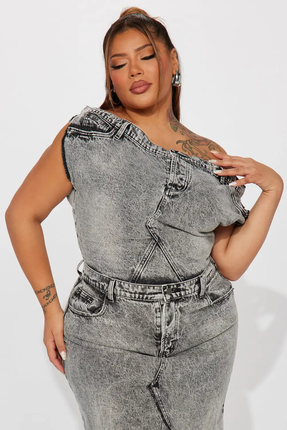 Demi Denim Maxi Dress - Black Wash