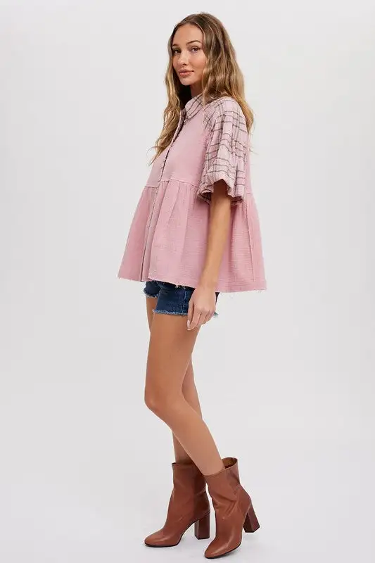 Kelly Anne Babydoll Plaid Tunic | URBAN ECHO SHOP