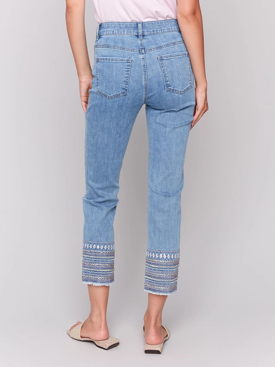 Straight-Leg Cotton Breathable Slim-Fit Jeans