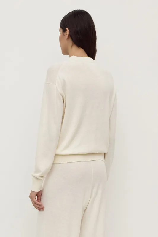 Cream Cotton Cashmere Lounge Sweater