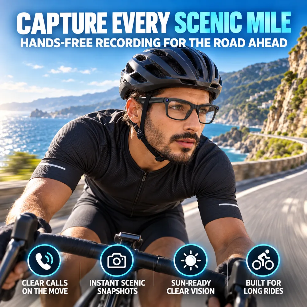 AI Smart Glasses: Flagship AI Chip Translation, HD Camera, Auto Focus