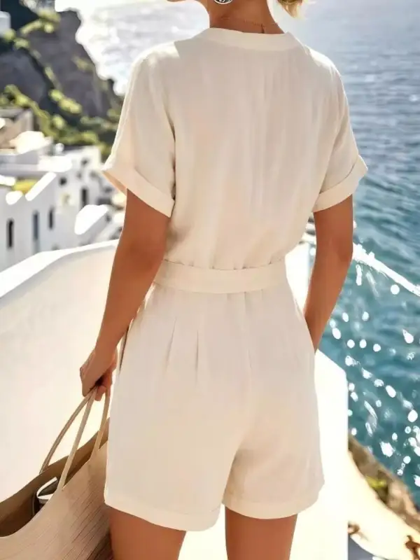 Button Front Button Jumpsuit
