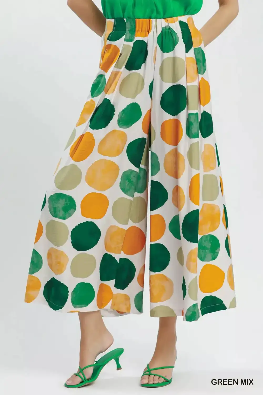 Everyday Dot Print Wide Leg Pants