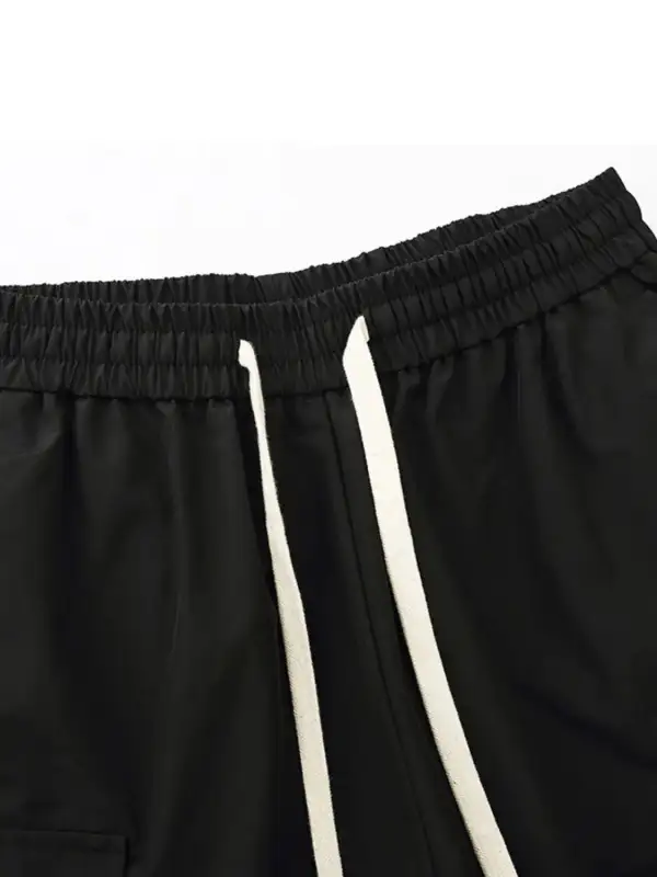 Modern Drawstring Utility Cotton Blend Casual Shorts