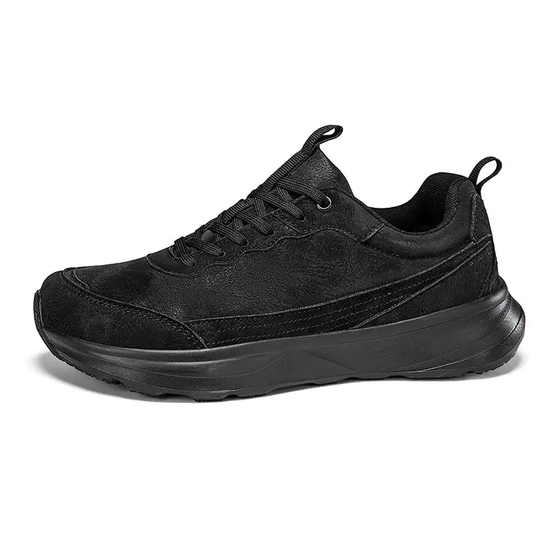 Men's Genuine Leather Walking Shoes - Lace-Up, Maximum Support, Wide Toe Box with Arch Support