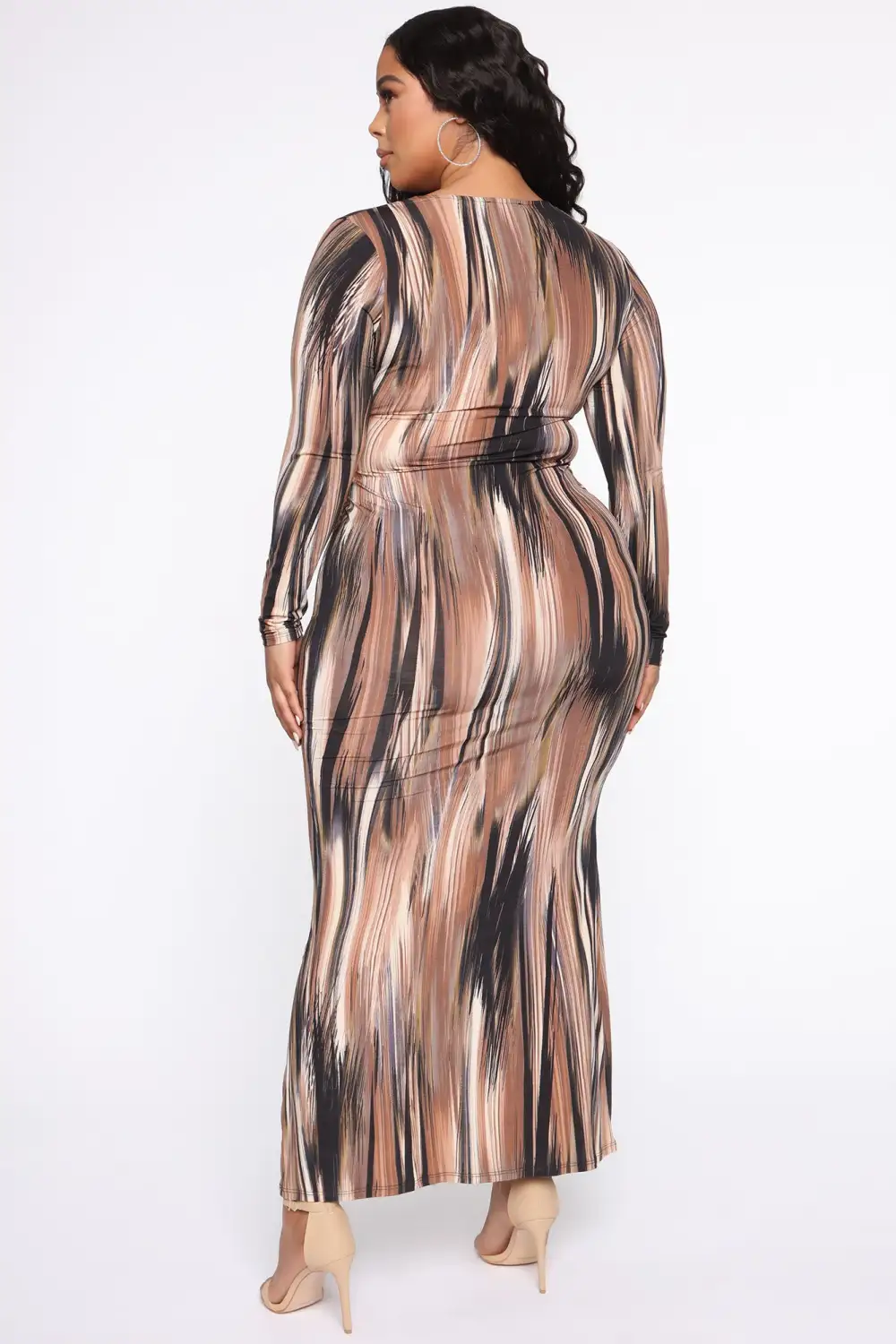 Mind Of My Own Maxi Dress - Brown/combo