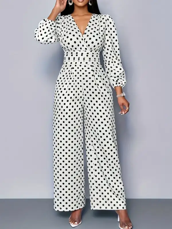Wide Leg Polka Jumpsuit