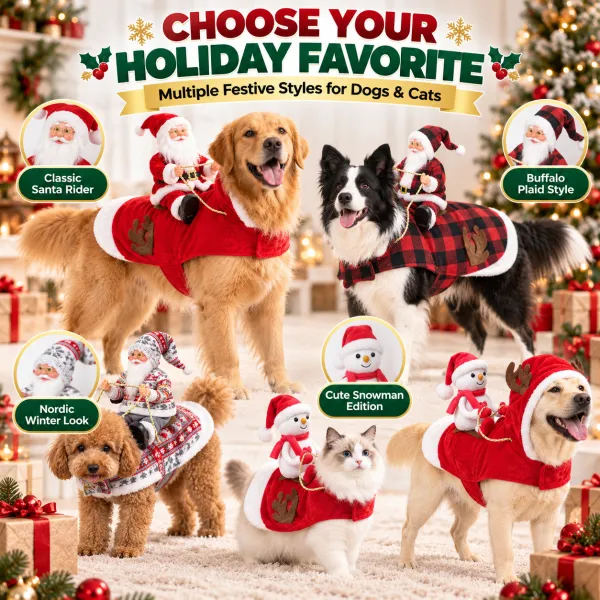 Santa Riding Dog Christmas Pet Costume