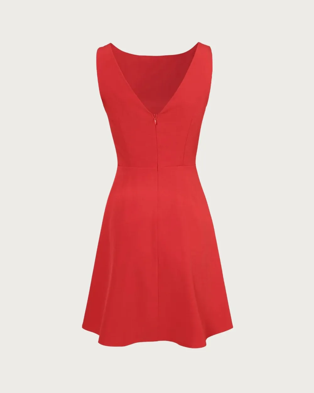 Boat Neck Red Dress