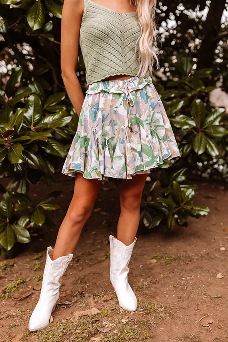 Lightweight And Casual Women's Floral Skirt